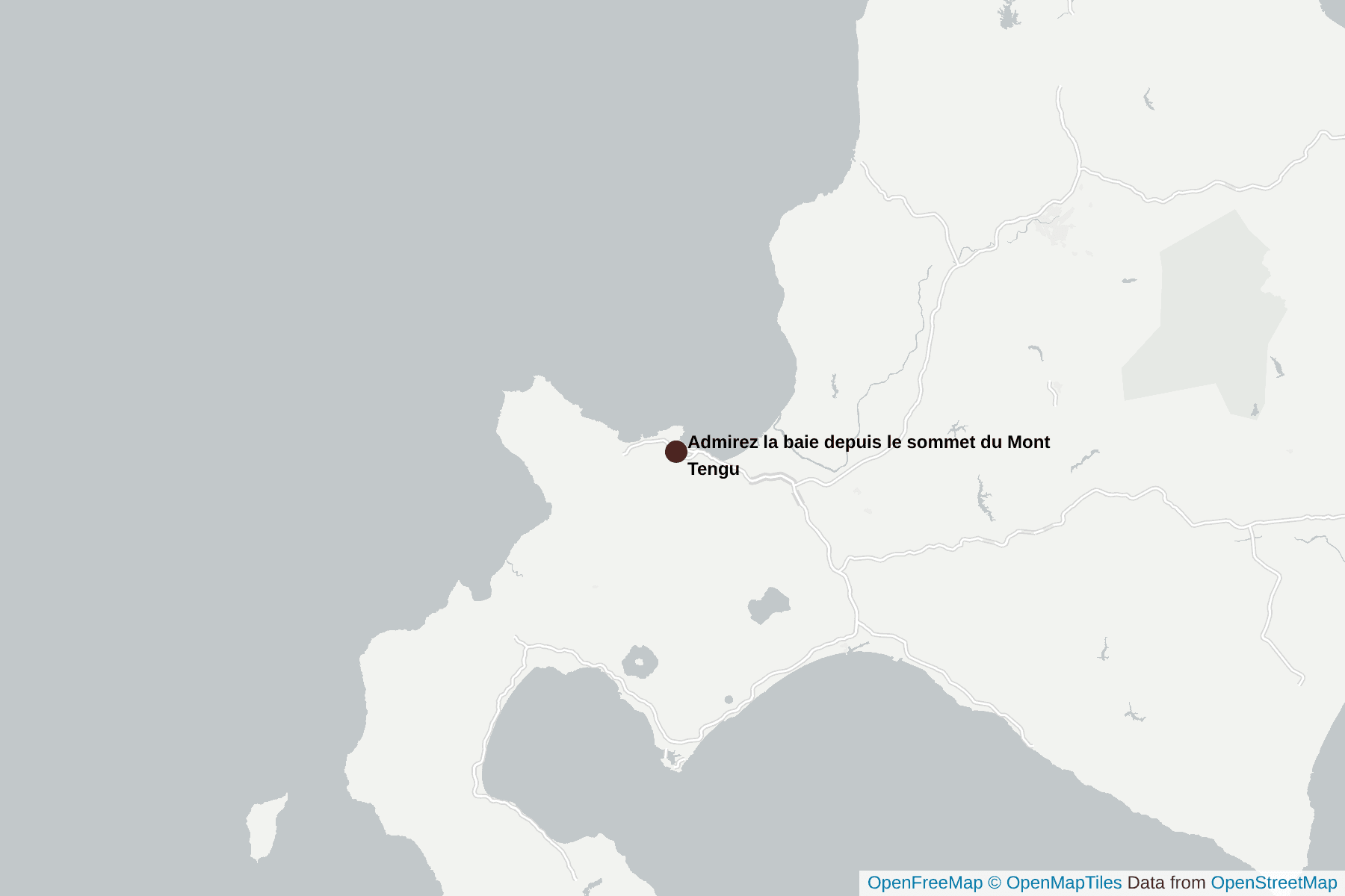 Carte de Admirez la baie depuis le sommet du Mont Tengu